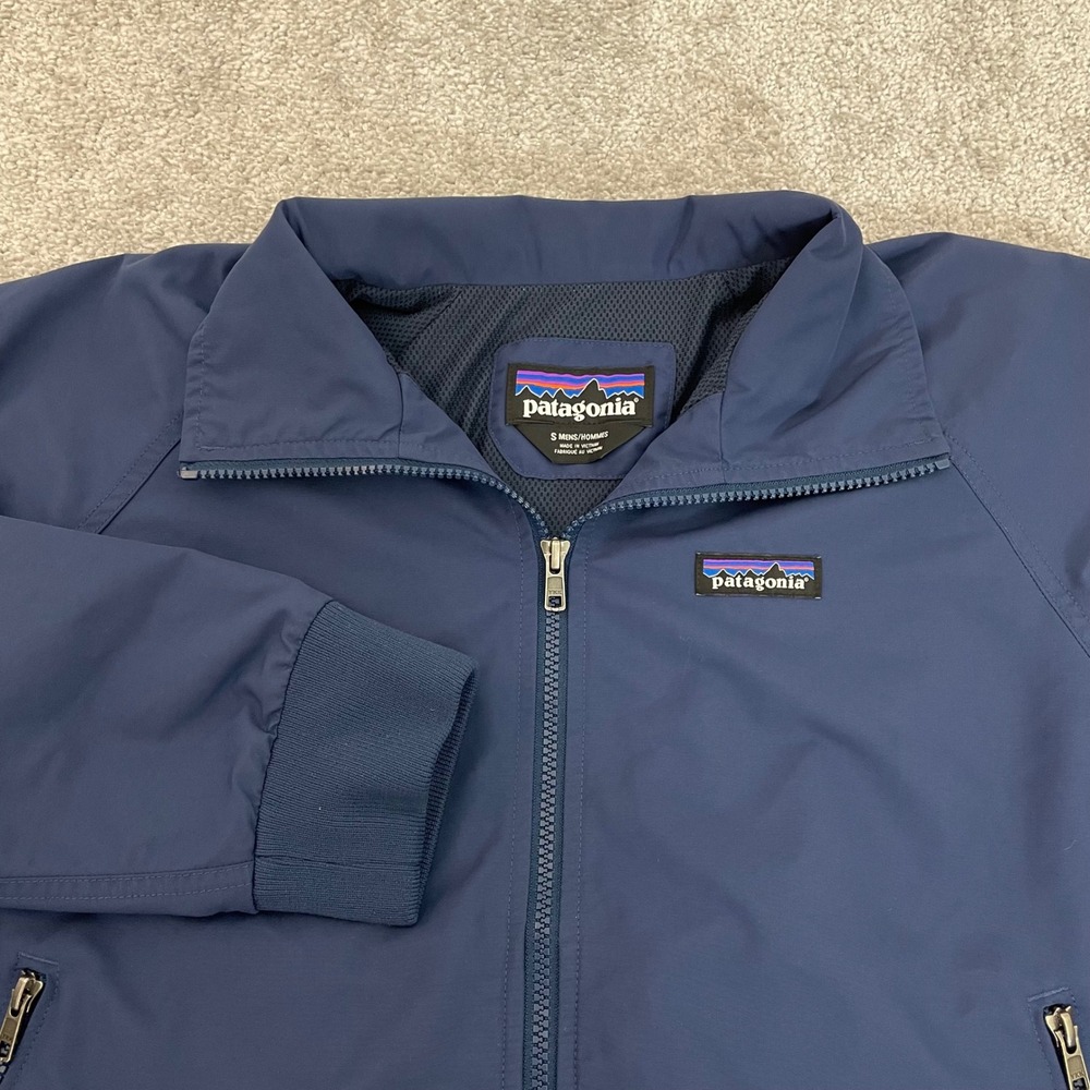 Patagonia Jacket Mens Small Baggies Windbreaker Nylon Navy Blue Full Zip